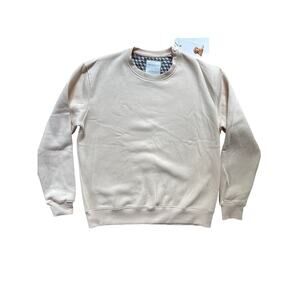 Denim & Flower Crew Neck Sweatshirt Men’s Sz Medium Cream Cotton Blend